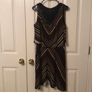 Perceptions Fall Brown Chevron Stripe Dress